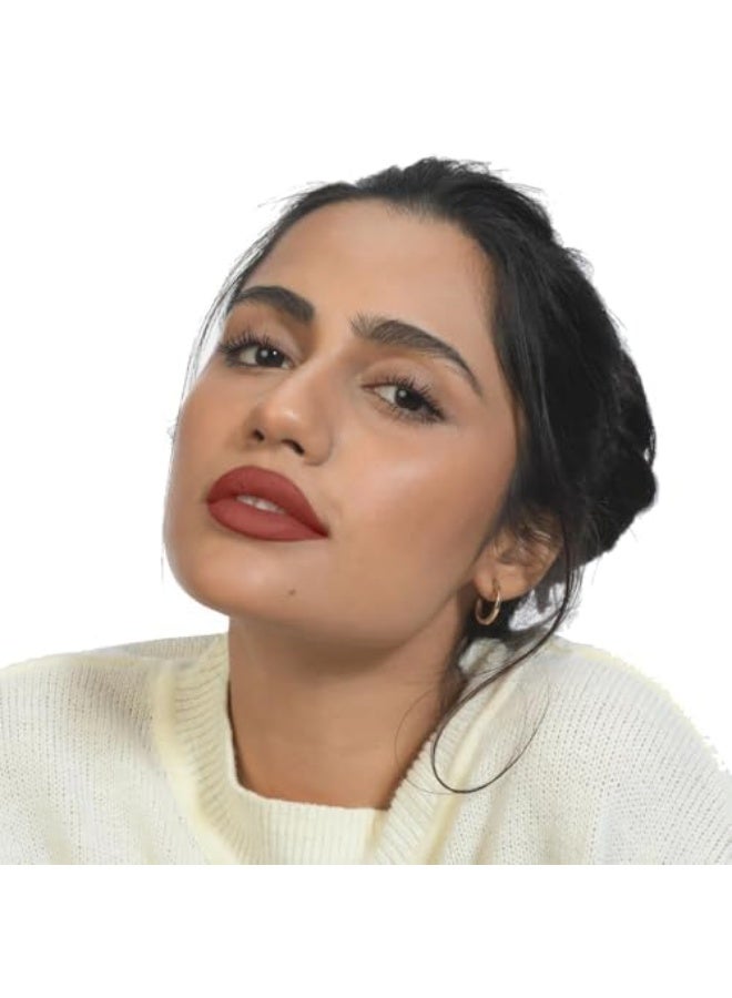 Kiro Moist Matte Lipstick - Spicy Cinnamon (Rust Brown), 4.2g | Super-Pigmented, Long-Lasting, Moisturizing, Non-Drying, Non-Feathering, Smudge Proof | Skin Care Infused with Natural Oils - Image 3